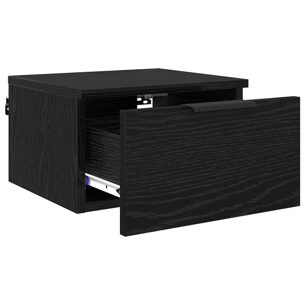 Noční Skříňka 2 Ks Černý Dub 34 X 30 X 20 Cm Kompozitní Dřevo