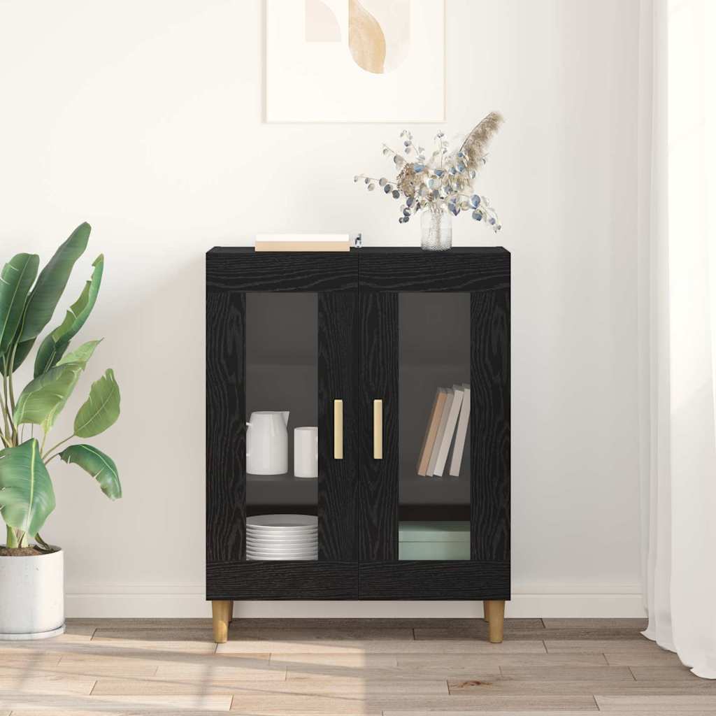 Servírovací Skříň Černý Dub 69,5 X 34 X 90 Cm Kompozitní Dřevo