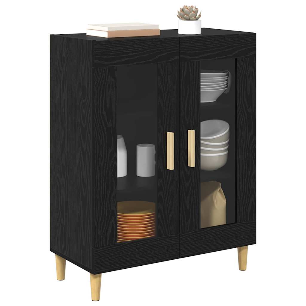 Servírovací Skříň Černý Dub 69,5 X 34 X 90 Cm Kompozitní Dřevo