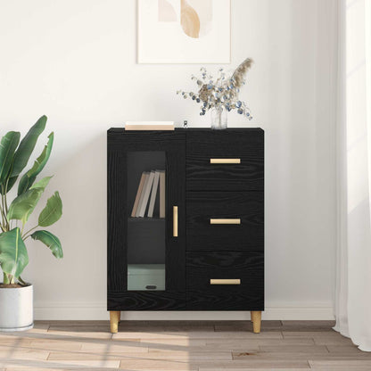 Servírovací Skříň Černý Dub 69,5 X 34 X 90 Cm Kompozitní Dřevo