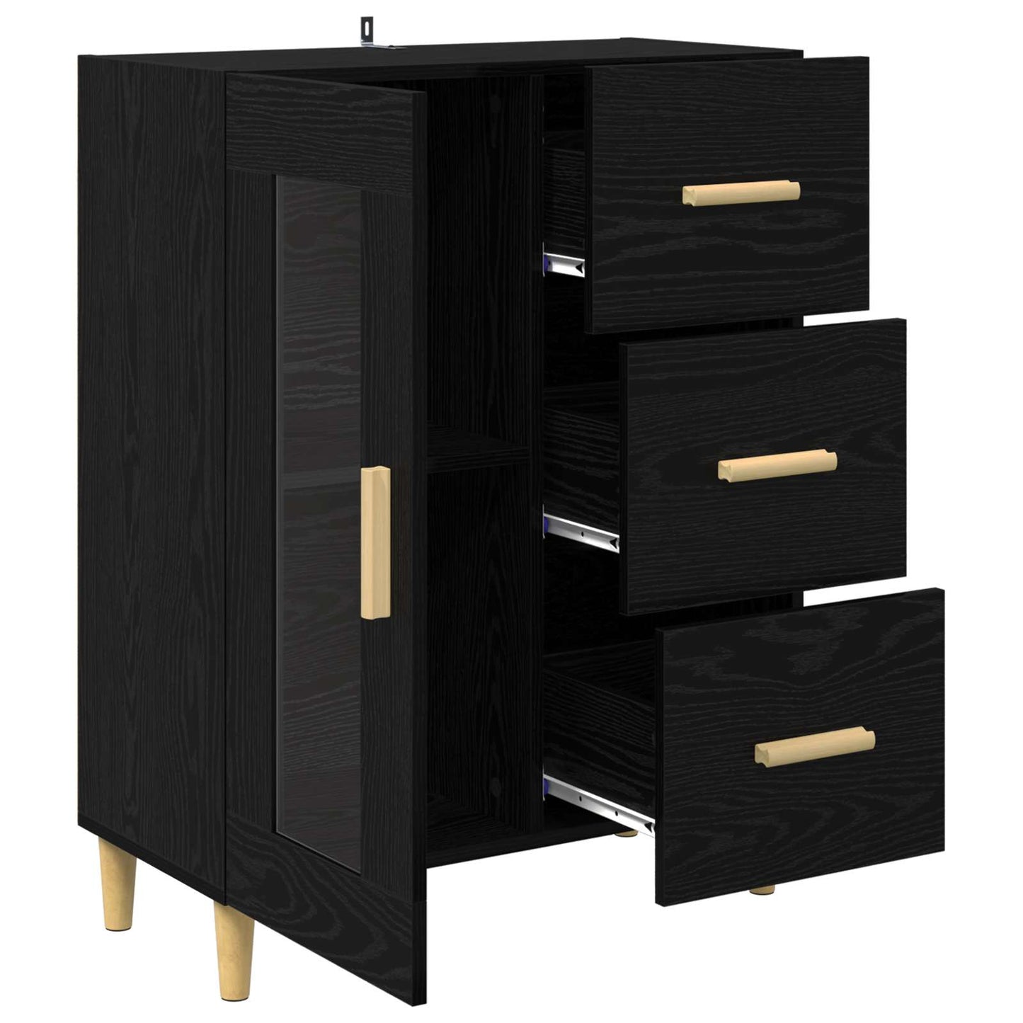 Servírovací Skříň Černý Dub 69,5 X 34 X 90 Cm Kompozitní Dřevo