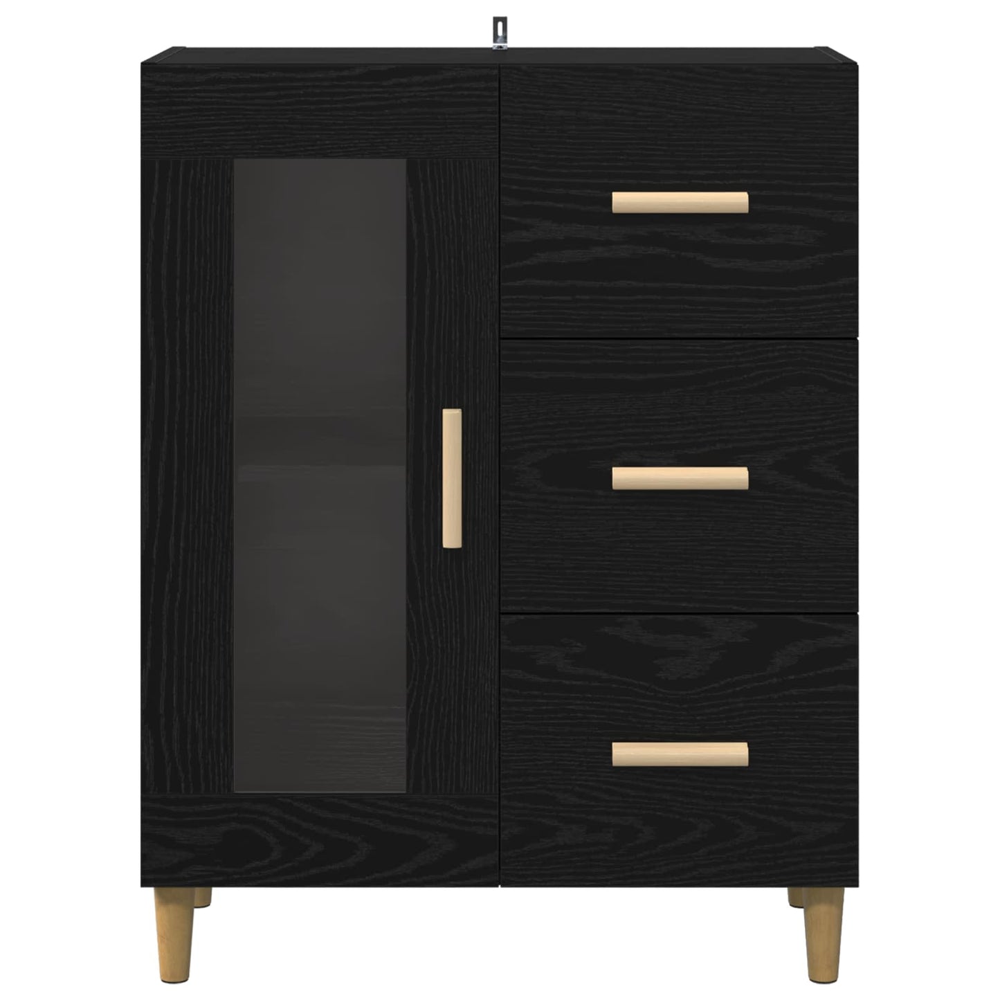 Servírovací Skříň Černý Dub 69,5 X 34 X 90 Cm Kompozitní Dřevo