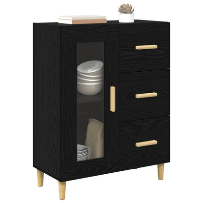 Servírovací Skříň Černý Dub 69,5 X 34 X 90 Cm Kompozitní Dřevo