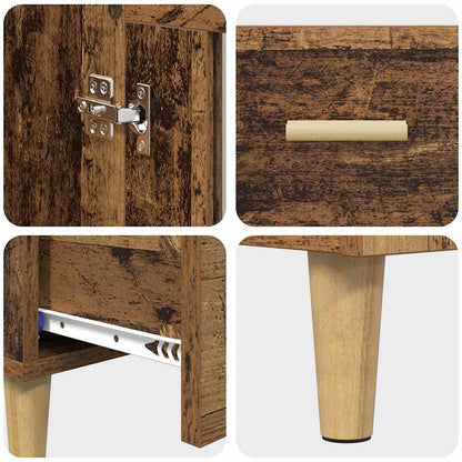 Vysoký Bufet Staré Dřevo 70 X 31 X 115 Cm Kompozitní Dřevo