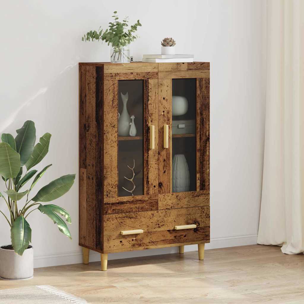 Vysoký Bufet Staré Dřevo 70 X 31 X 115 Cm Kompozitní Dřevo