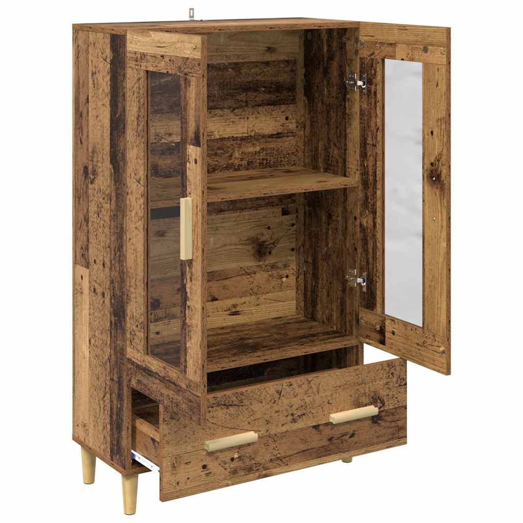 Vysoký Bufet Staré Dřevo 70 X 31 X 115 Cm Kompozitní Dřevo