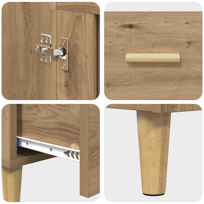 Vysoký Bufet Artisanový Dub 70 X 31 X 115 Cm Kompozitní Dřevo