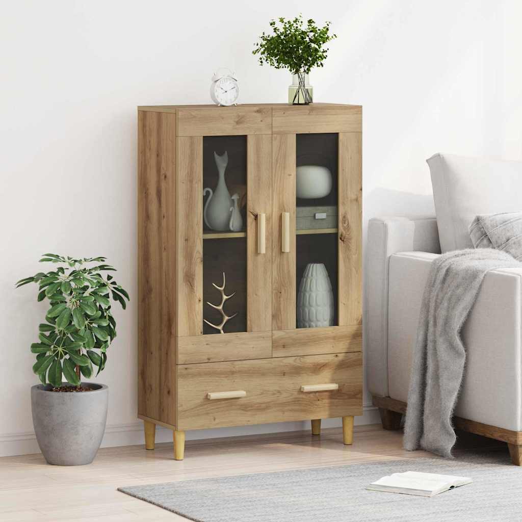 Vysoký Bufet Artisanový Dub 70 X 31 X 115 Cm Kompozitní Dřevo