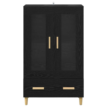 Vysoký Bufet Černý Dub 70 X 31 X 115 Cm Kompozitní Dřevo
