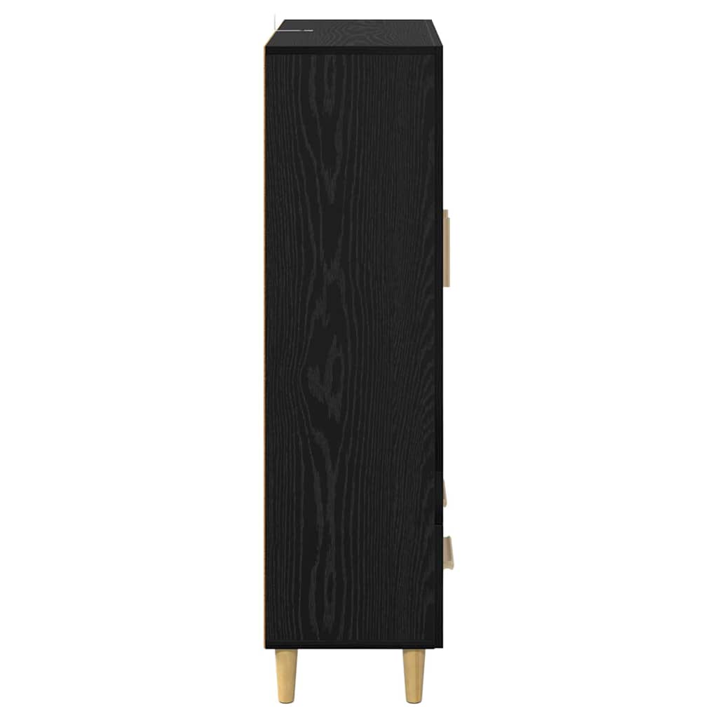 Vysoký Bufet Černý Dub 70 X 31 X 115 Cm Kompozitní Dřevo