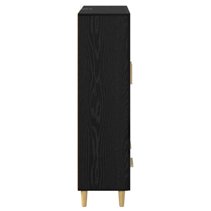 Vysoký Bufet Černý Dub 70 X 31 X 115 Cm Kompozitní Dřevo