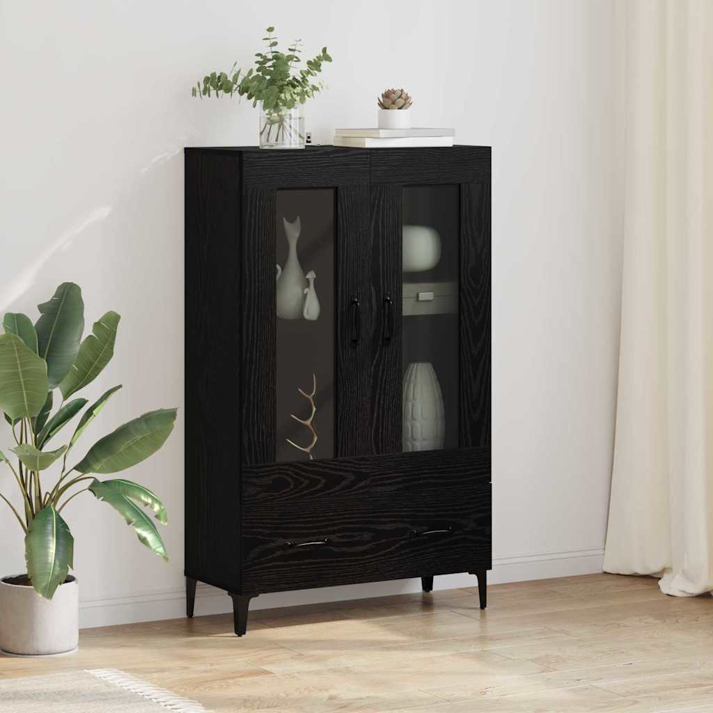 Vysoký Bufet Se Zásuvkou Černý Dub 70 X 31 X 115 Cm