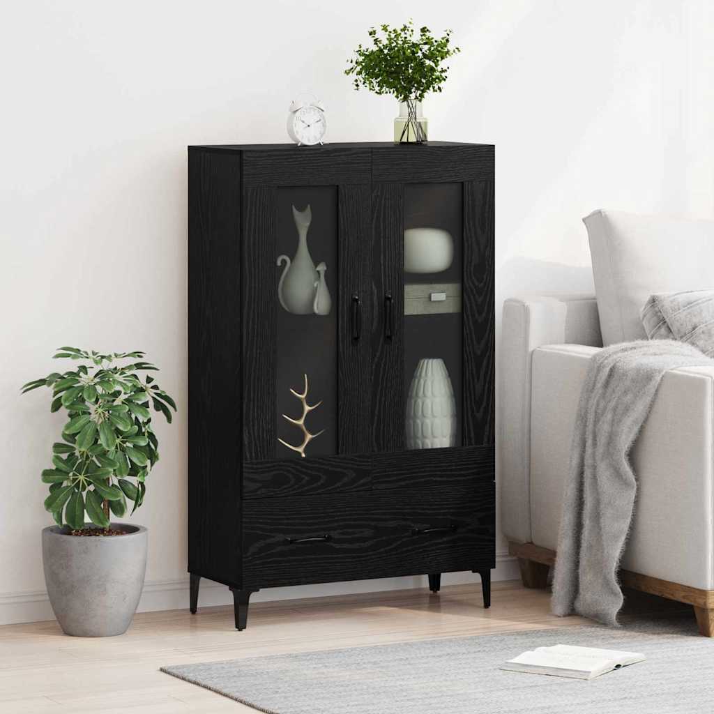 Vysoký Bufet Se Zásuvkou Černý Dub 70 X 31 X 115 Cm