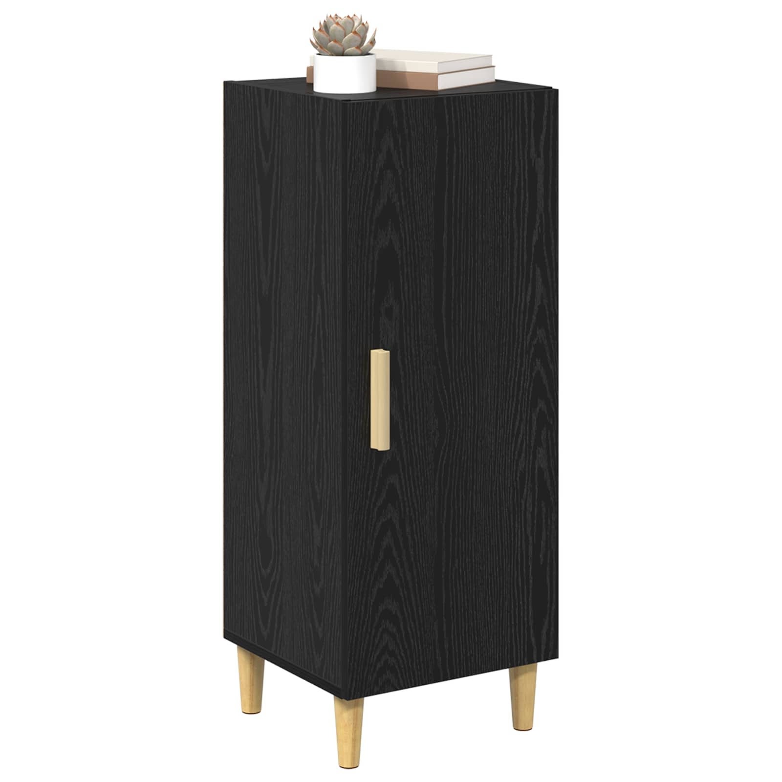 Servírovací Skříň Černý Dub 34,5 X 34 X 90 Cm Kompozitní Dřevo