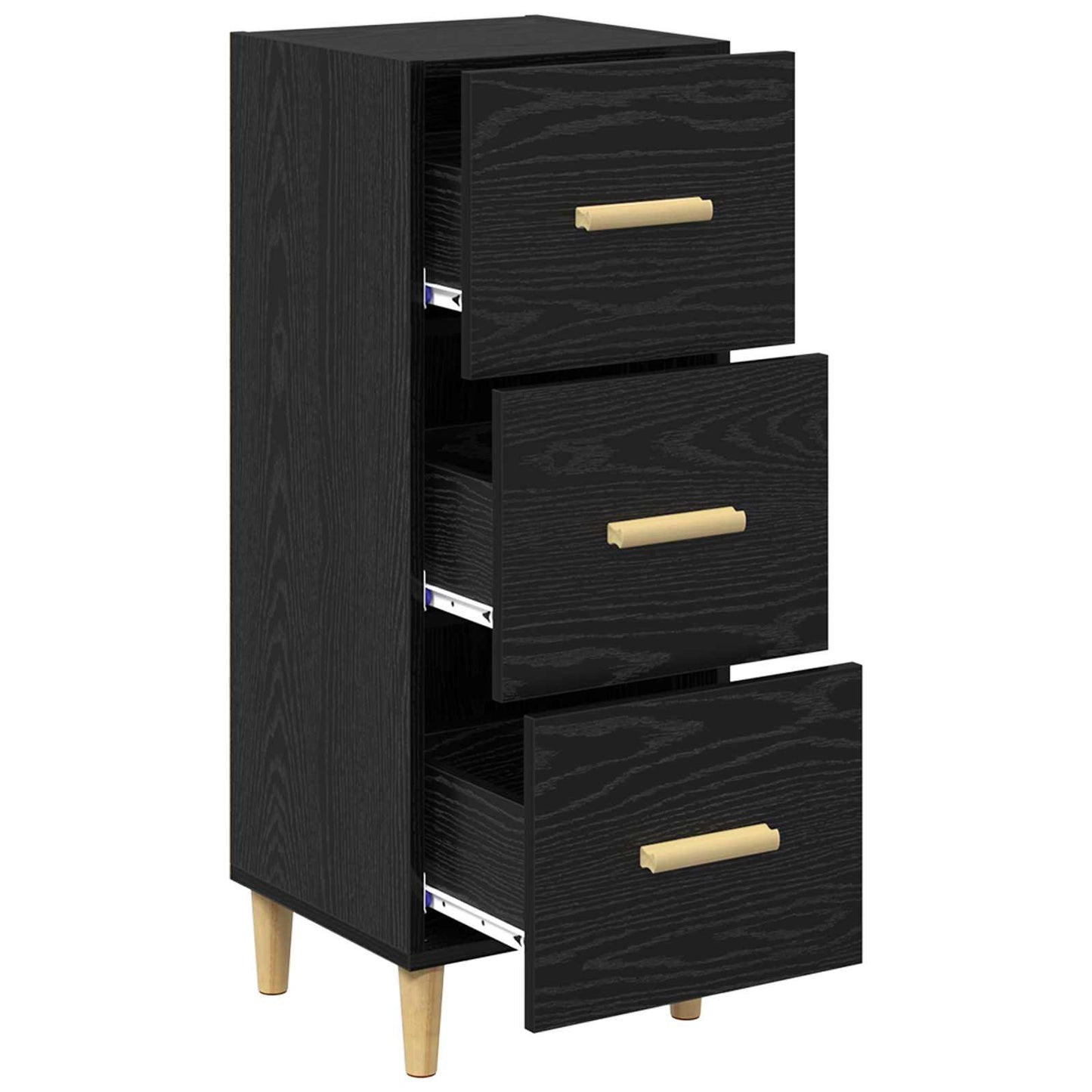 Servírovací Skříň Černý Dub 34.5 X 34 X 90 Cm Kompozitní Dřevo