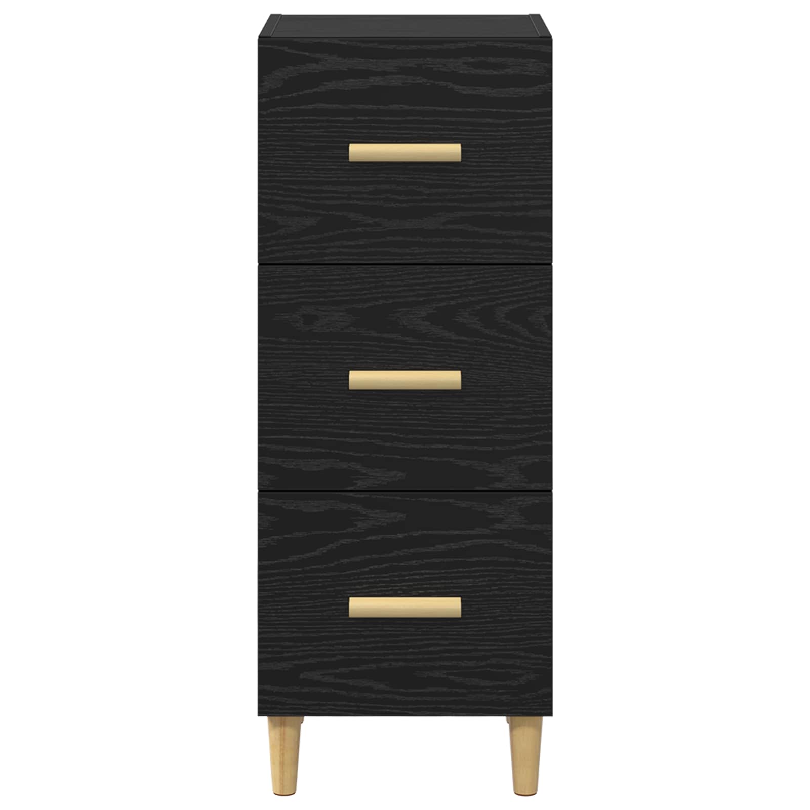 Servírovací Skříň Černý Dub 34.5 X 34 X 90 Cm Kompozitní Dřevo