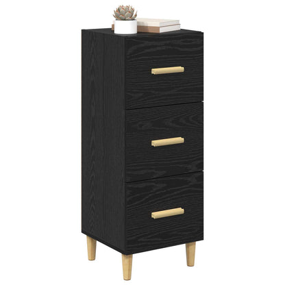 Servírovací Skříň Černý Dub 34.5 X 34 X 90 Cm Kompozitní Dřevo