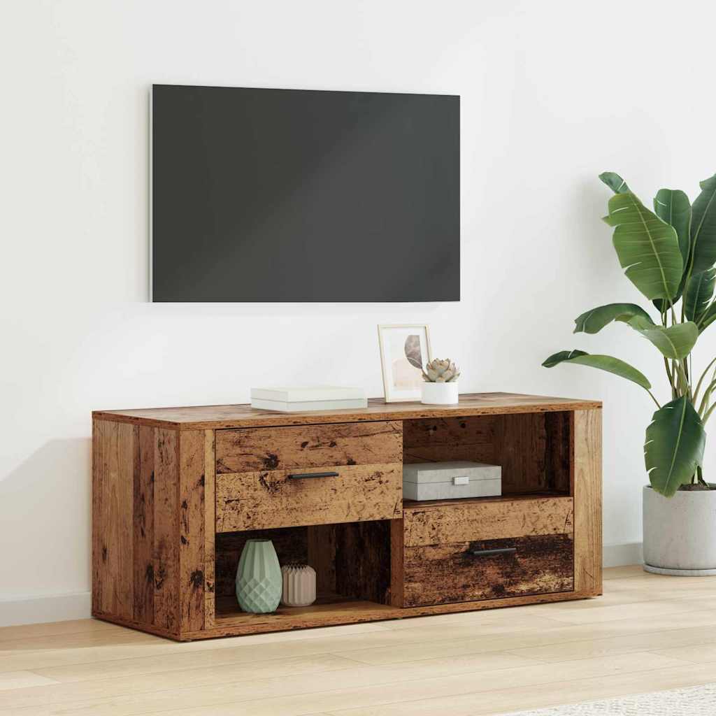 Televizní Skříň 100 X 35 X 40 Cm Staré Dřevo Kompozitní Dřevo