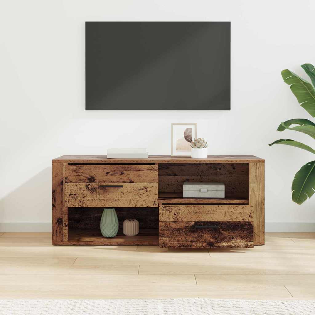 Televizní Skříň 100 X 35 X 40 Cm Staré Dřevo Kompozitní Dřevo