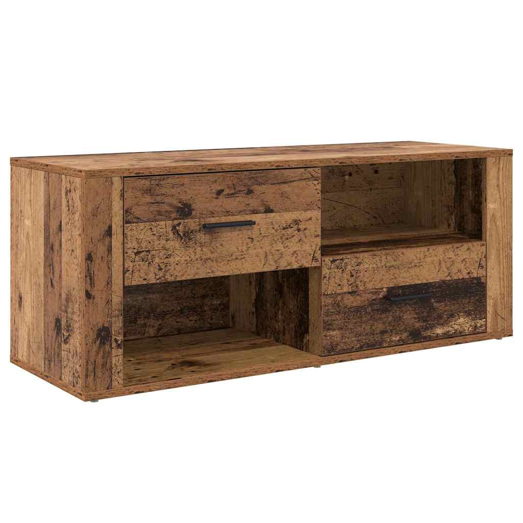 Televizní Skříň 100 X 35 X 40 Cm Staré Dřevo Kompozitní Dřevo