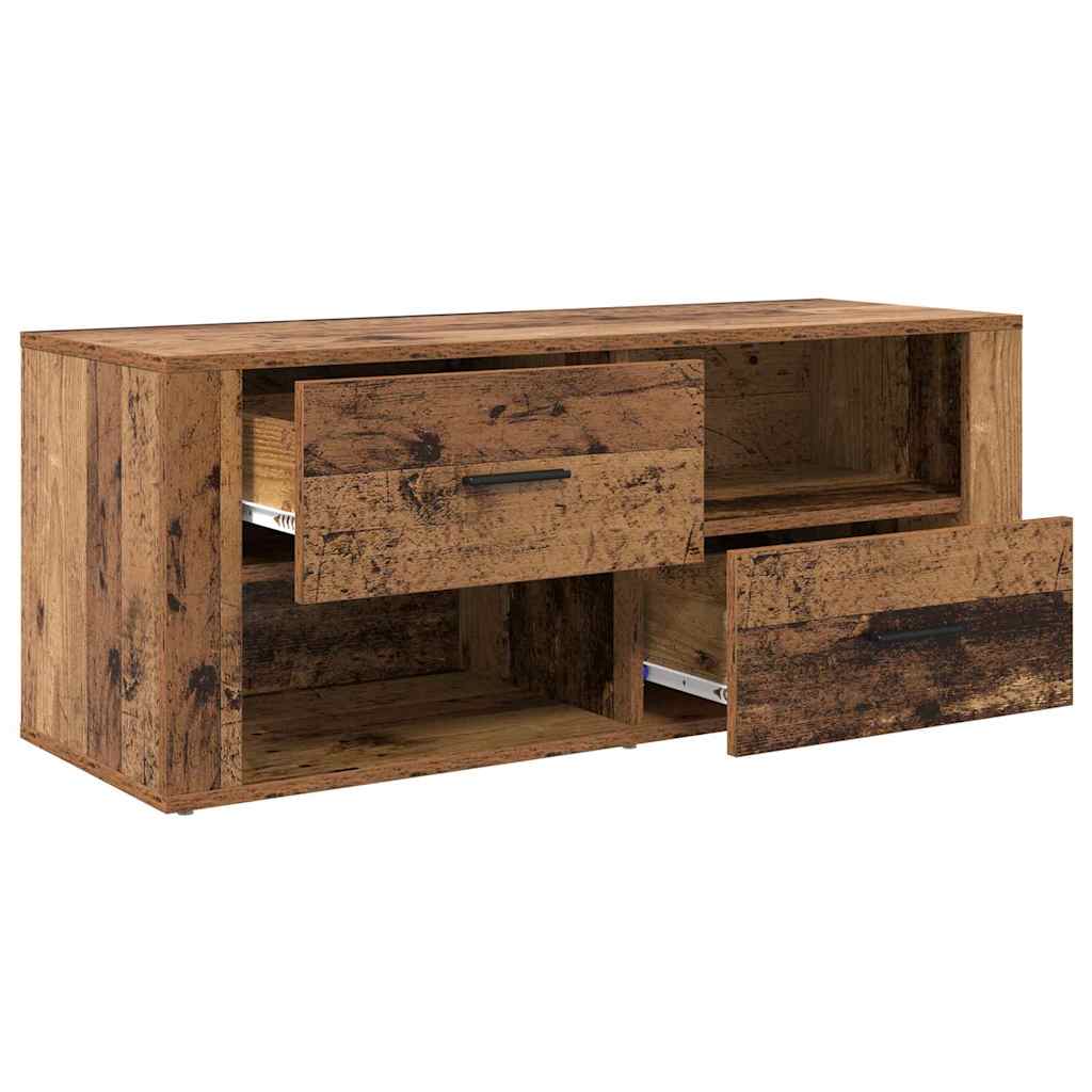 Televizní Skříň 100 X 35 X 40 Cm Staré Dřevo Kompozitní Dřevo