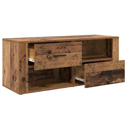 Televizní Skříň 100 X 35 X 40 Cm Staré Dřevo Kompozitní Dřevo
