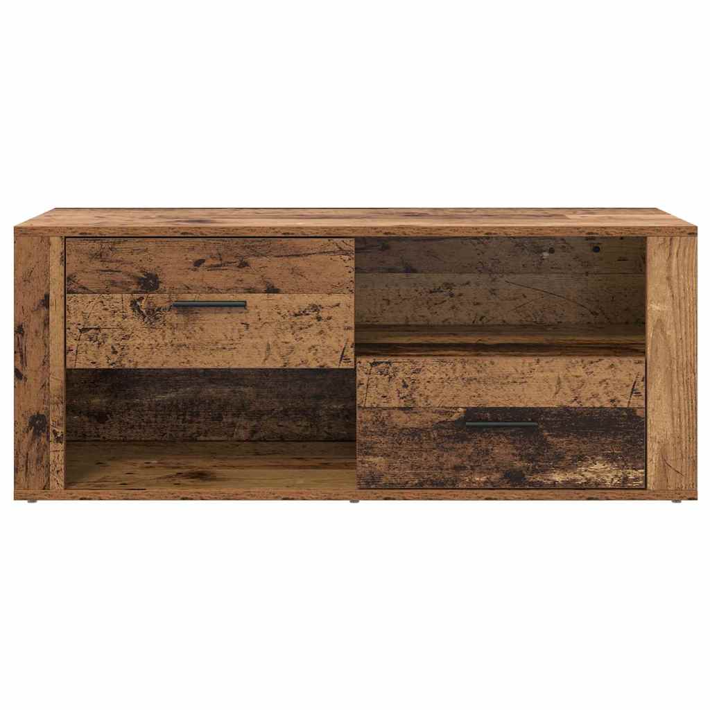 Televizní Skříň 100 X 35 X 40 Cm Staré Dřevo Kompozitní Dřevo