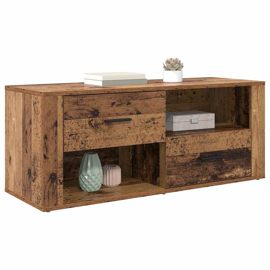 Televizní Skříň 100 X 35 X 40 Cm Staré Dřevo Kompozitní Dřevo
