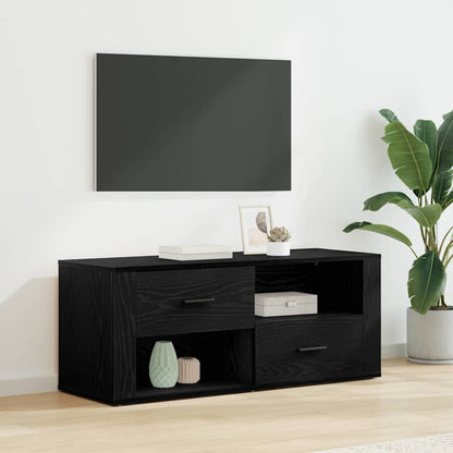 Televizní Skříň 100 X 35 X 40 Cm Černý Dub Kompozitní Dřevo