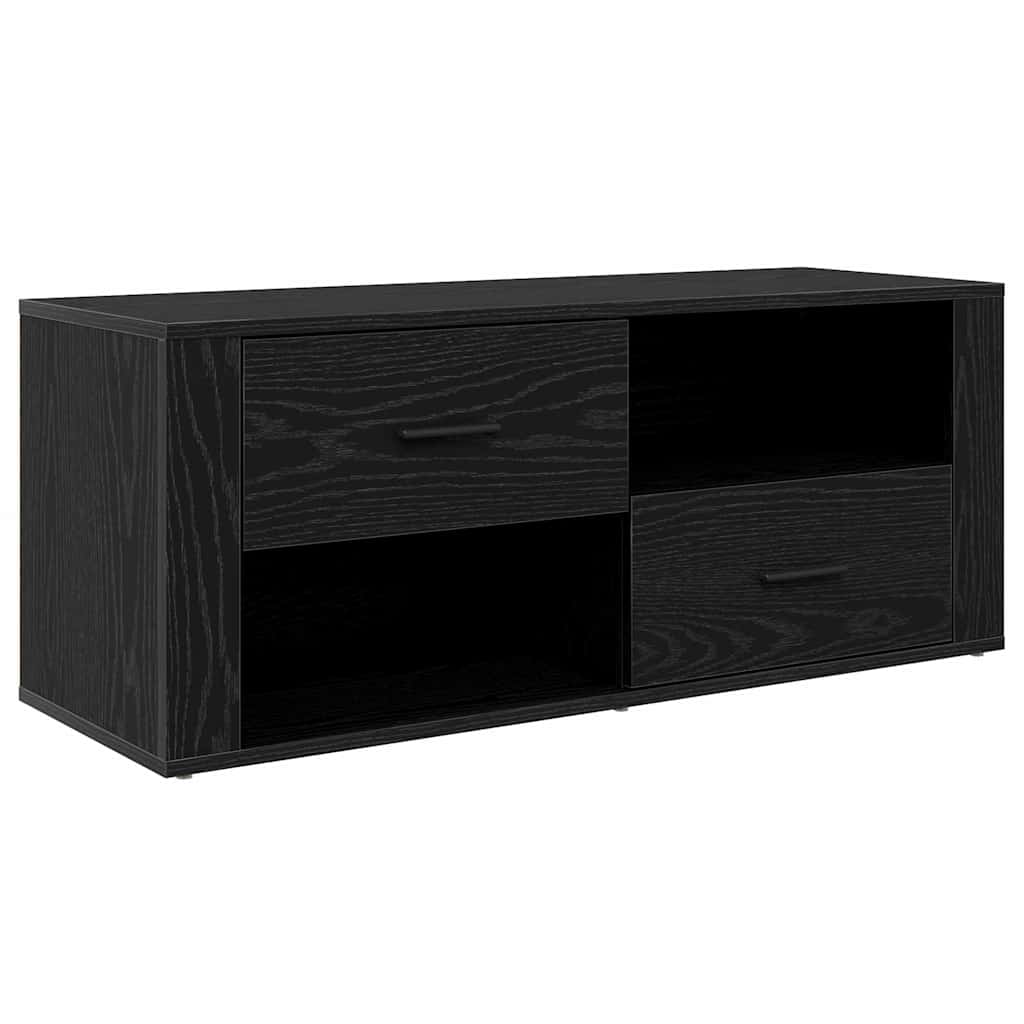 Televizní Skříň 100 X 35 X 40 Cm Černý Dub Kompozitní Dřevo