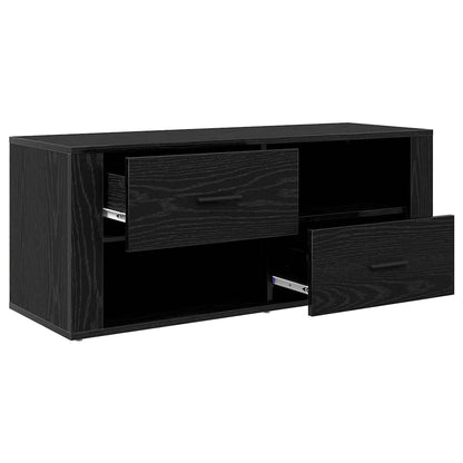 Televizní Skříň 100 X 35 X 40 Cm Černý Dub Kompozitní Dřevo