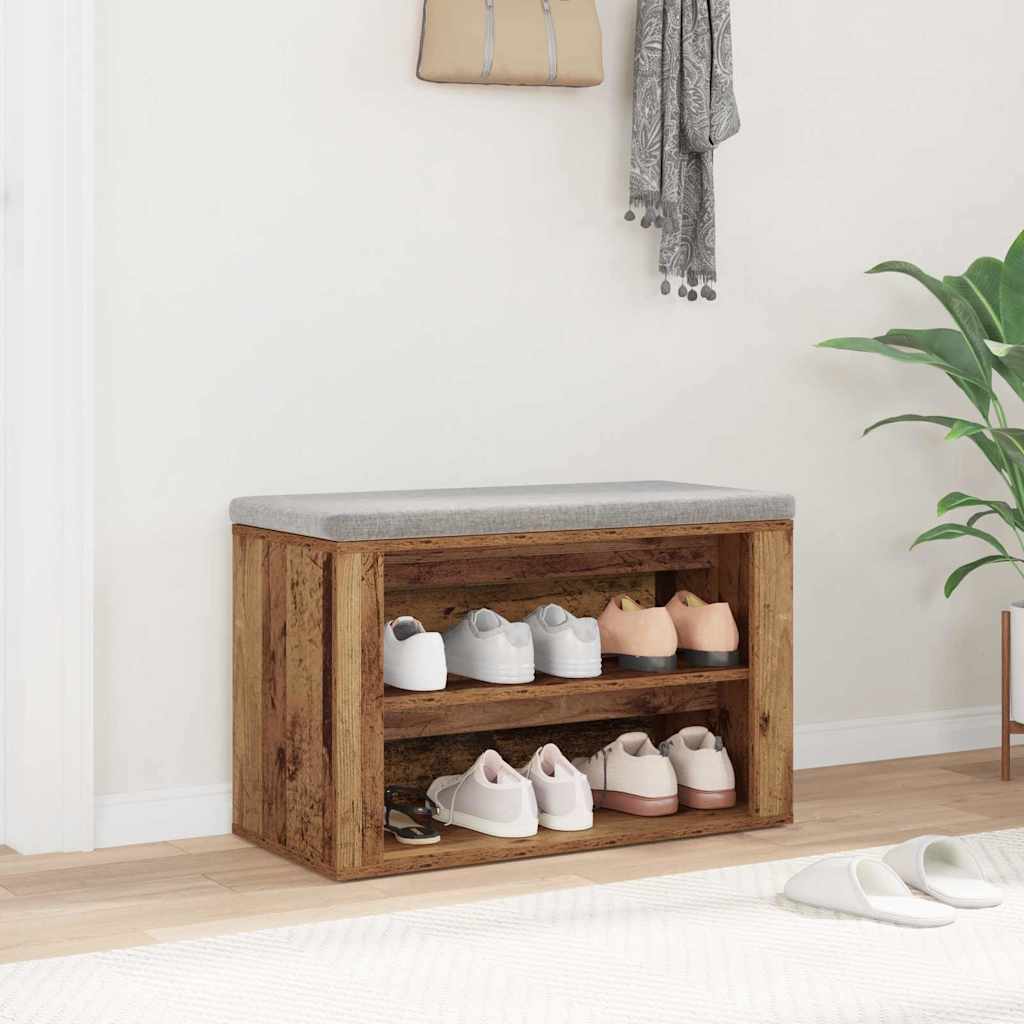Regál Na Boty 75 X 35 X 45 Cm Kompozitní Dřevo Staré Dřevo