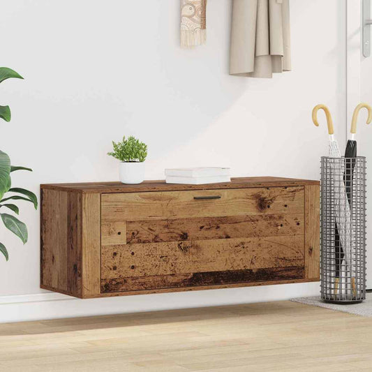 Skříň Na Obuv 100 X 35 X 38 Cm Kompozitní Dřevo Staré Dřevo