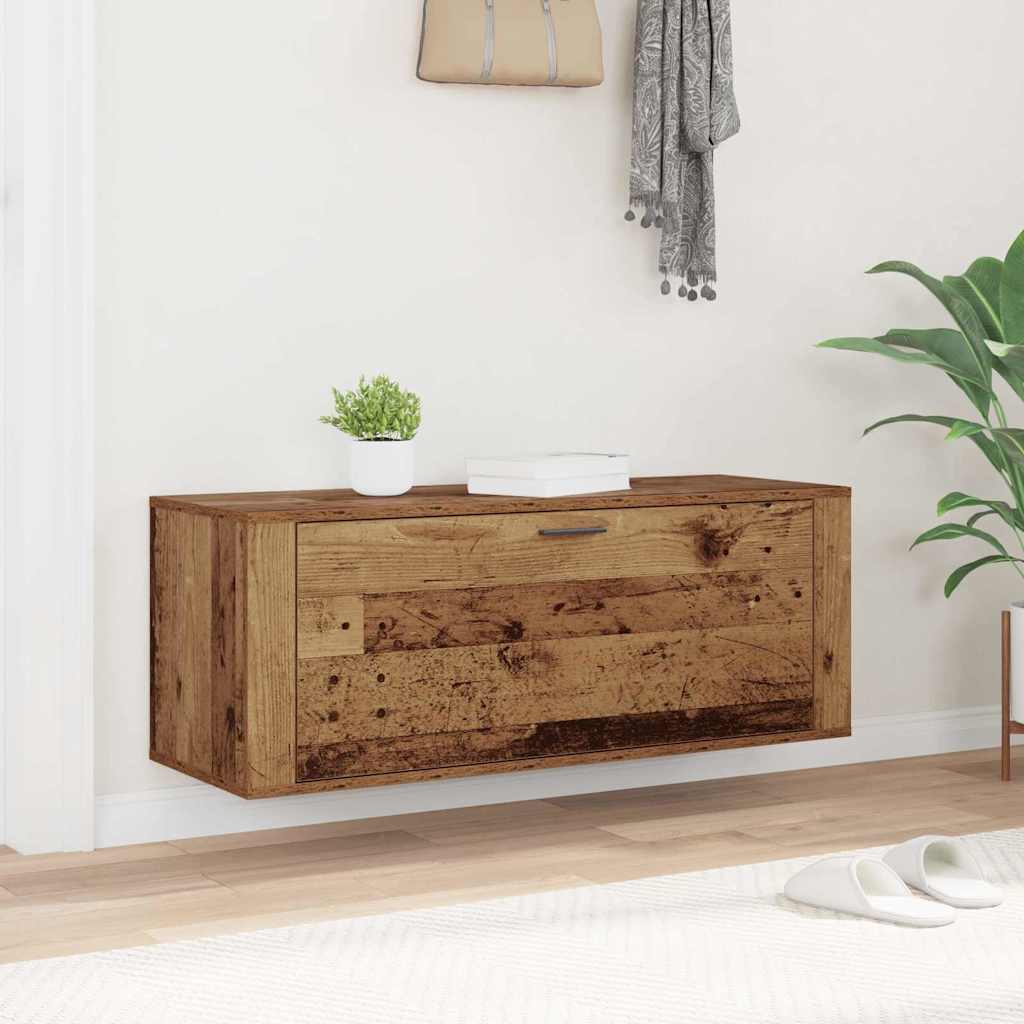 Skříň Na Obuv 100 X 35 X 38 Cm Kompozitní Dřevo Staré Dřevo