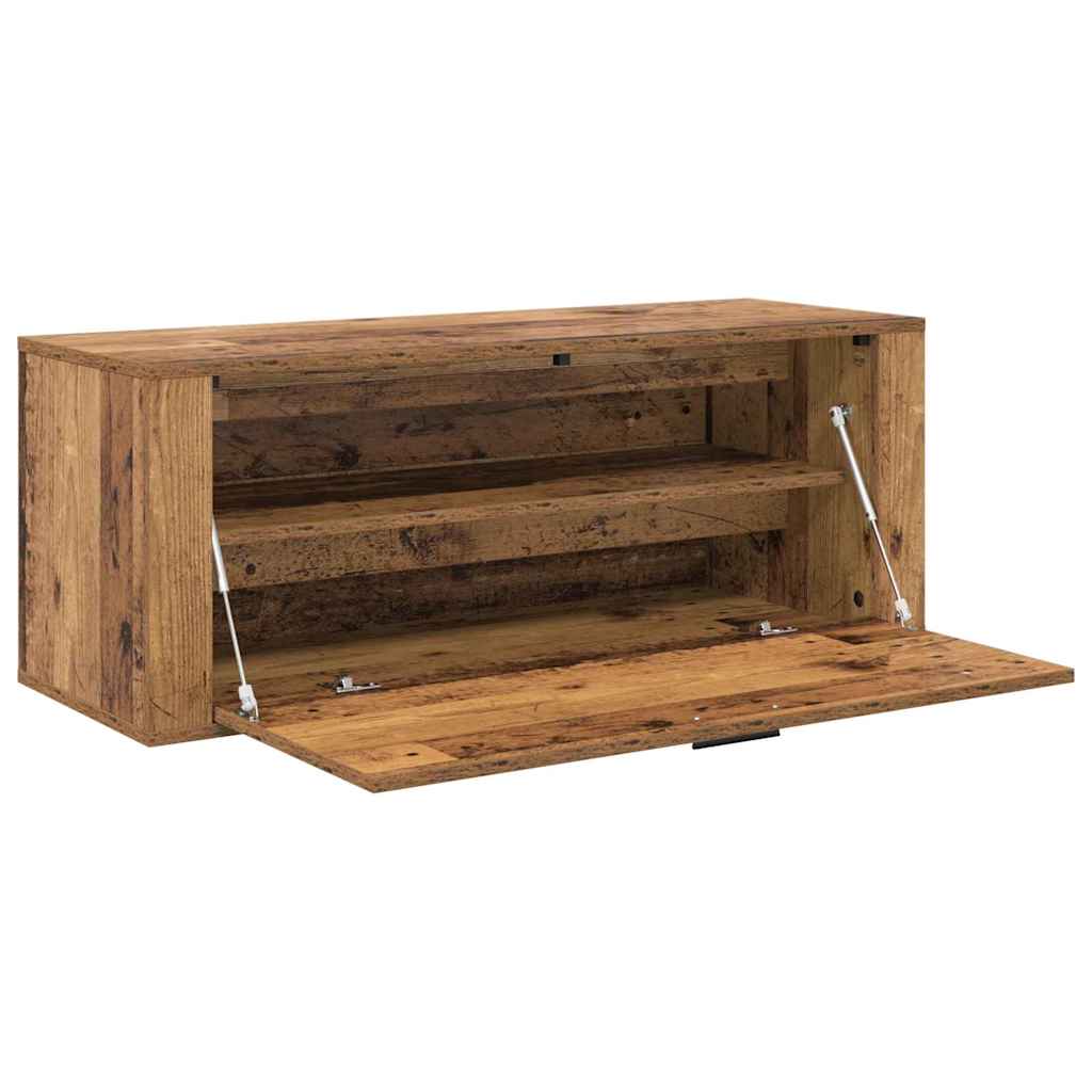 Skříň Na Obuv 100 X 35 X 38 Cm Kompozitní Dřevo Staré Dřevo