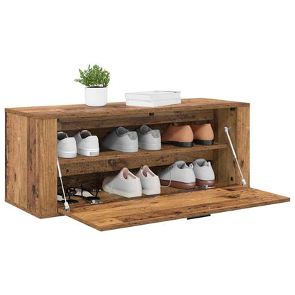 Skříň Na Obuv 100 X 35 X 38 Cm Kompozitní Dřevo Staré Dřevo