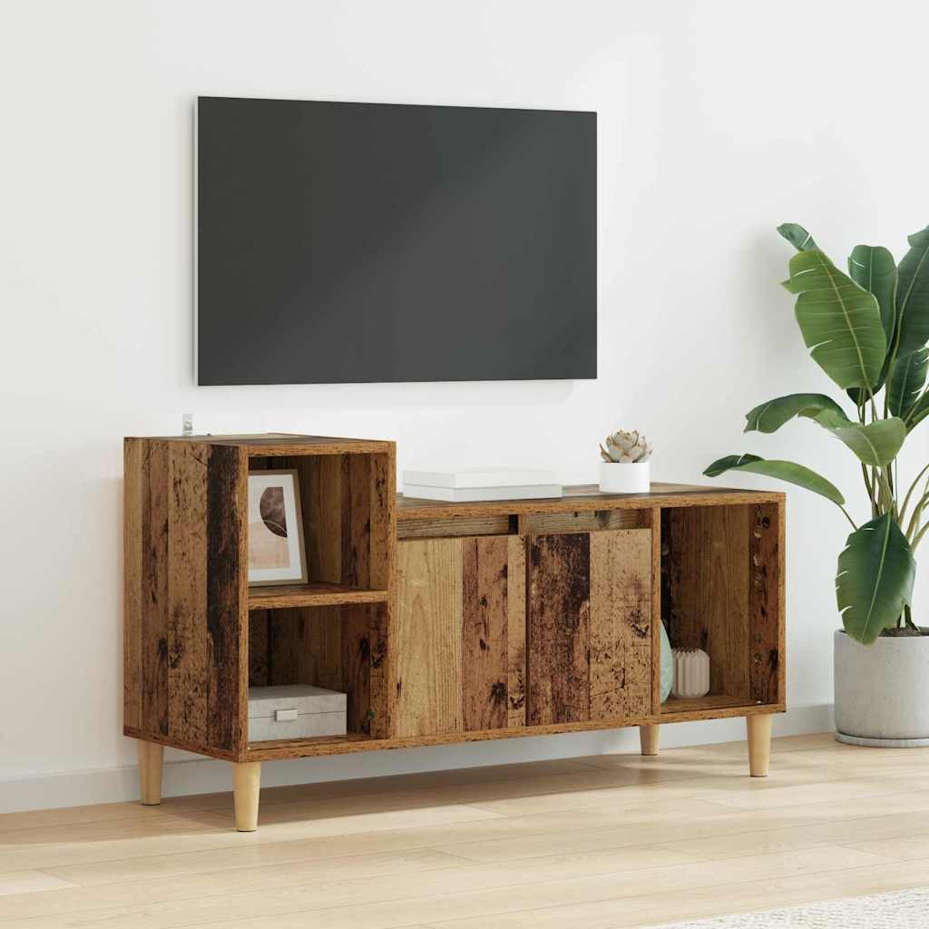 Televizní Skříň 100 X 35 X 55 Cm Staré Dřevo Kompozitní Dřevo