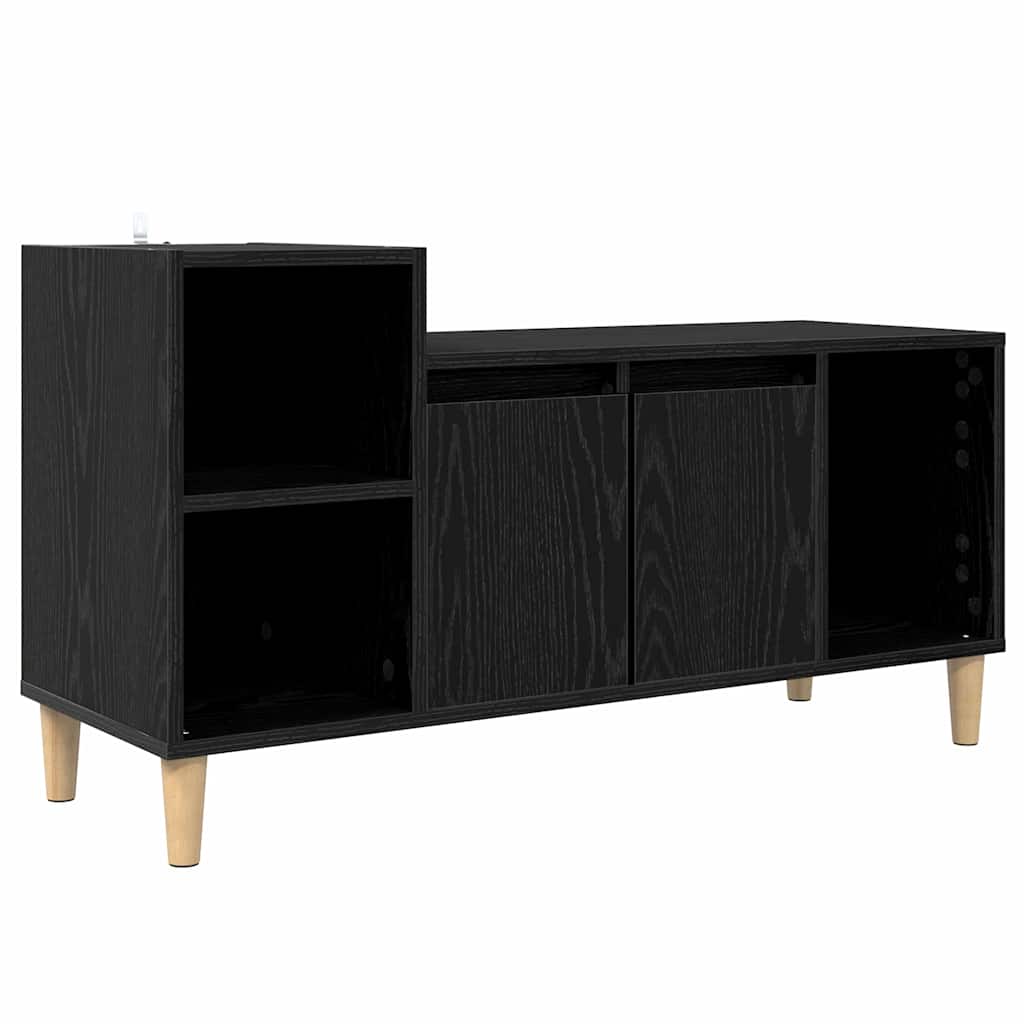 Televizní Skříň 100 X 35 X 55 Cm Černý Dub Kompozitní Dřevo