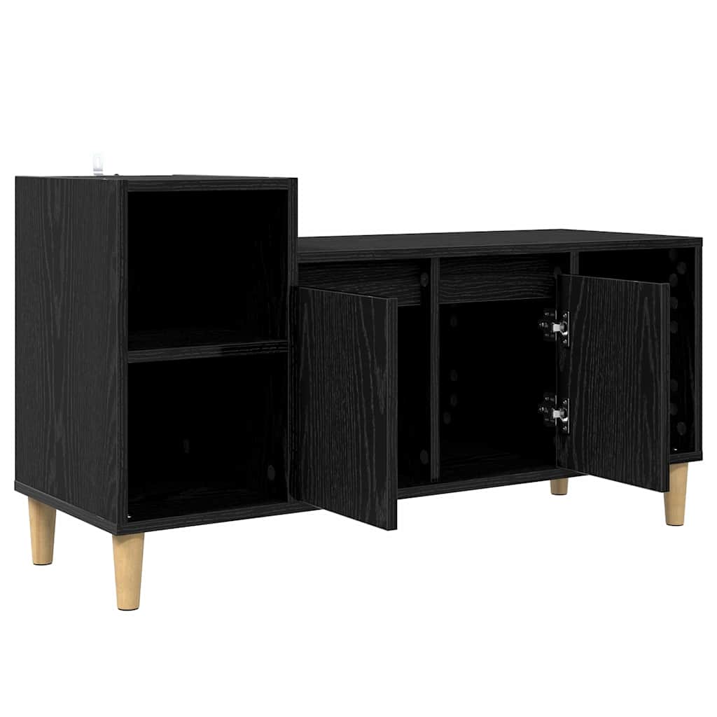 Televizní Skříň 100 X 35 X 55 Cm Černý Dub Kompozitní Dřevo