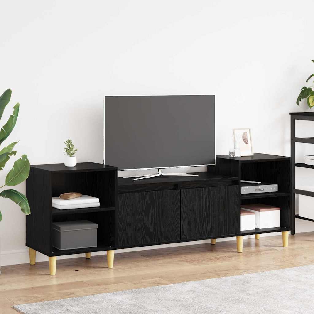 Televizní Skříň 160 X 35 X 55 Cm Černý Dub Kompozitní Dřevo