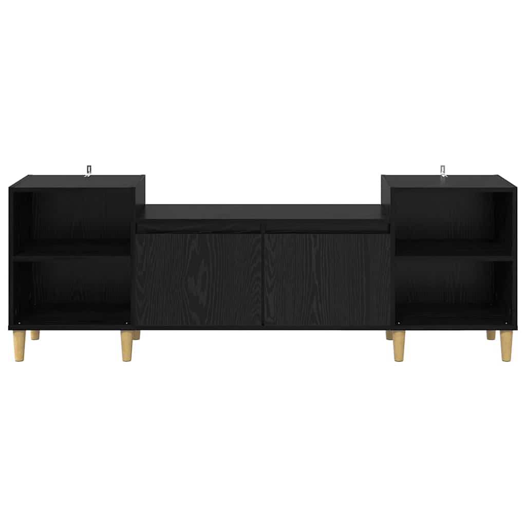 Televizní Skříň 160 X 35 X 55 Cm Černý Dub Kompozitní Dřevo