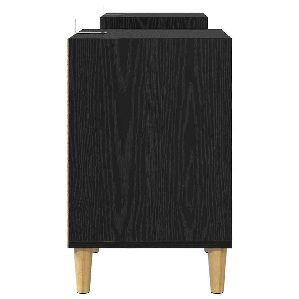 Televizní Skříň 160 X 35 X 55 Cm Černý Dub Kompozitní Dřevo