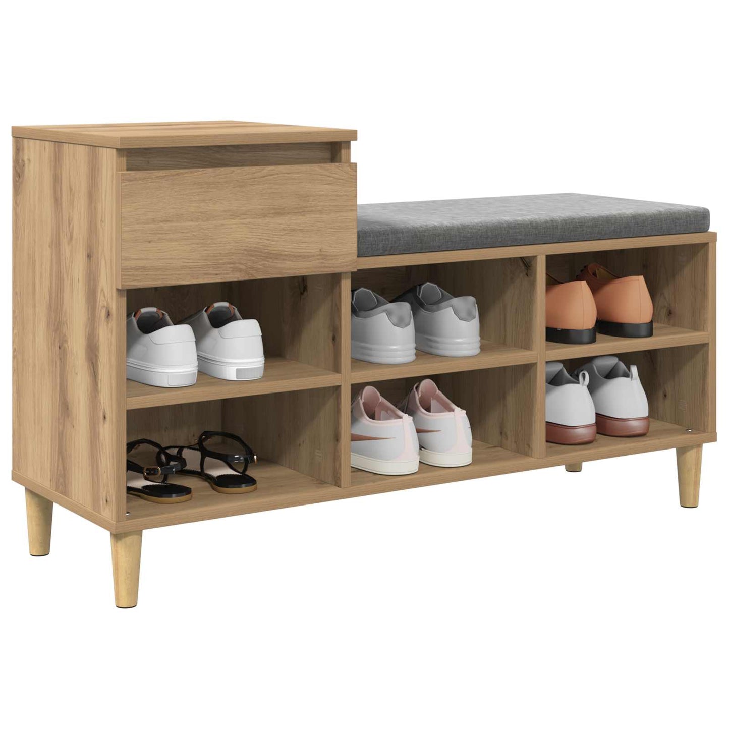 Skříň Na Obuv 102 X 36 X 60 Cm Kompozitní Dřevo Artisanový Dub
