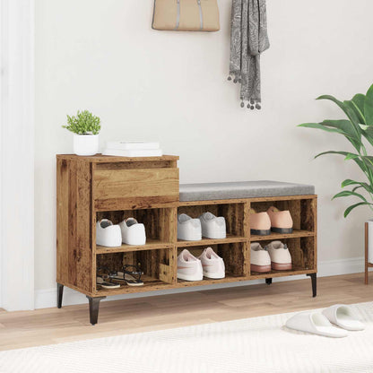 Skříň Na Obuv 102 X 36 X 60 Cm Kompozitní Dřevo Staré Dřevo