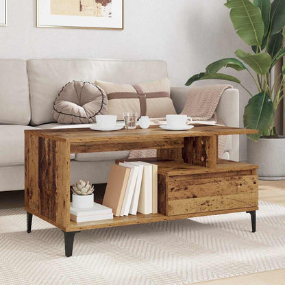 Konferenční Stolek Staré Dřevo 90 X 49 X 45 Cm Kompozitní Dřevo