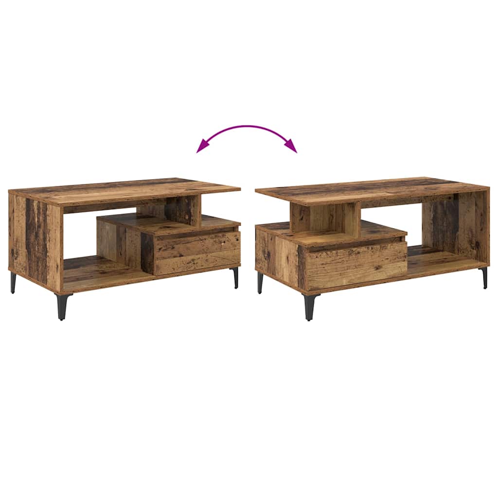 Konferenční Stolek Staré Dřevo 90 X 49 X 45 Cm Kompozitní Dřevo