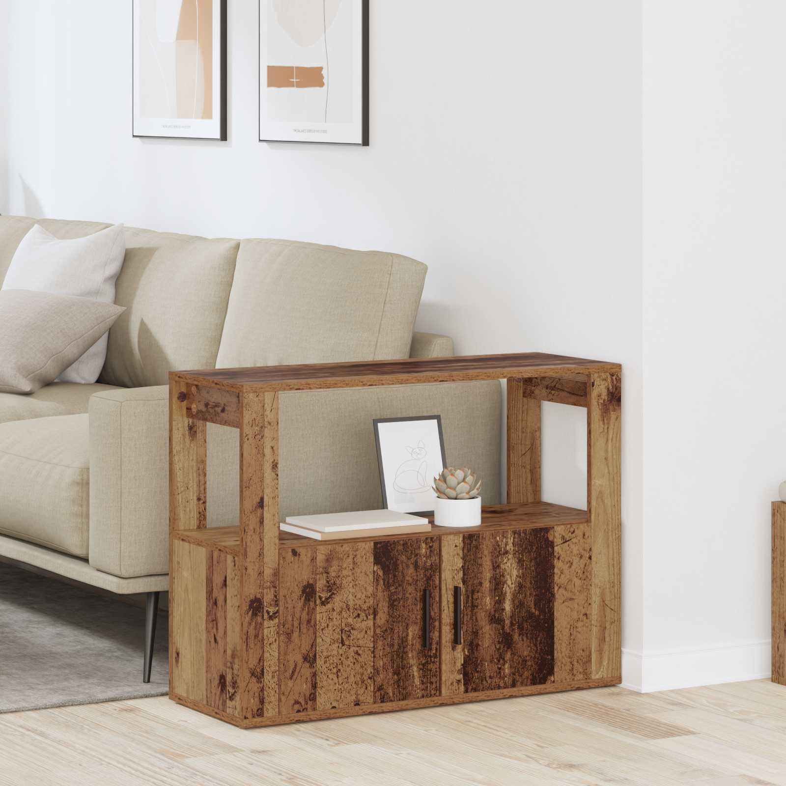 Servírovací Skříň Staré Dřevo 80 X 30 X 60 Cm Kompozitní Dřevo