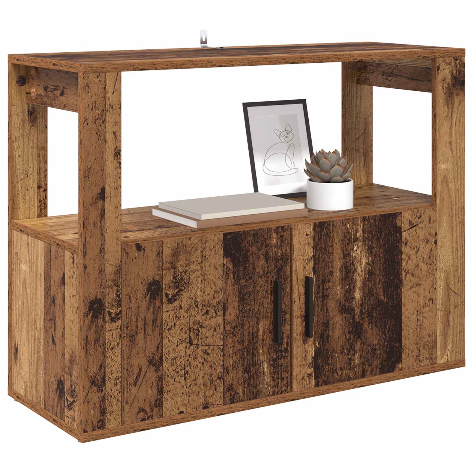 Servírovací Skříň Staré Dřevo 80 X 30 X 60 Cm Kompozitní Dřevo