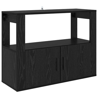 Servírovací Skříň Černý Dub 80 X 30 X 60 Cm Kompozitní Dřevo