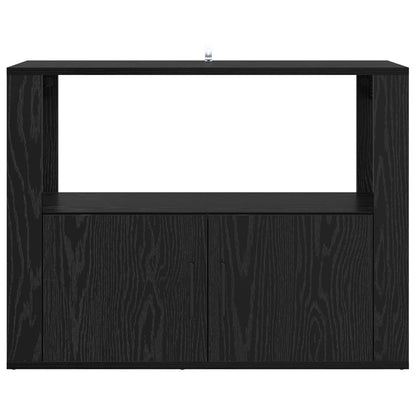 Servírovací Skříň Černý Dub 80 X 30 X 60 Cm Kompozitní Dřevo